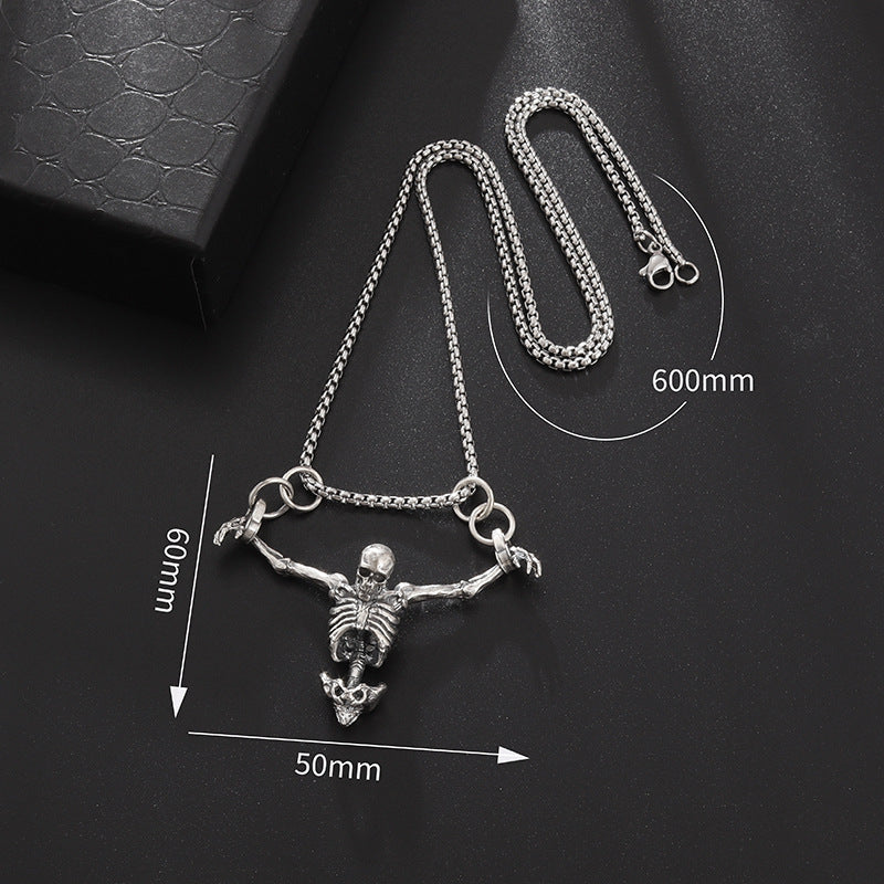 Crucified Skull Necklace