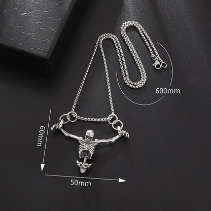 Crucified Skull Necklace