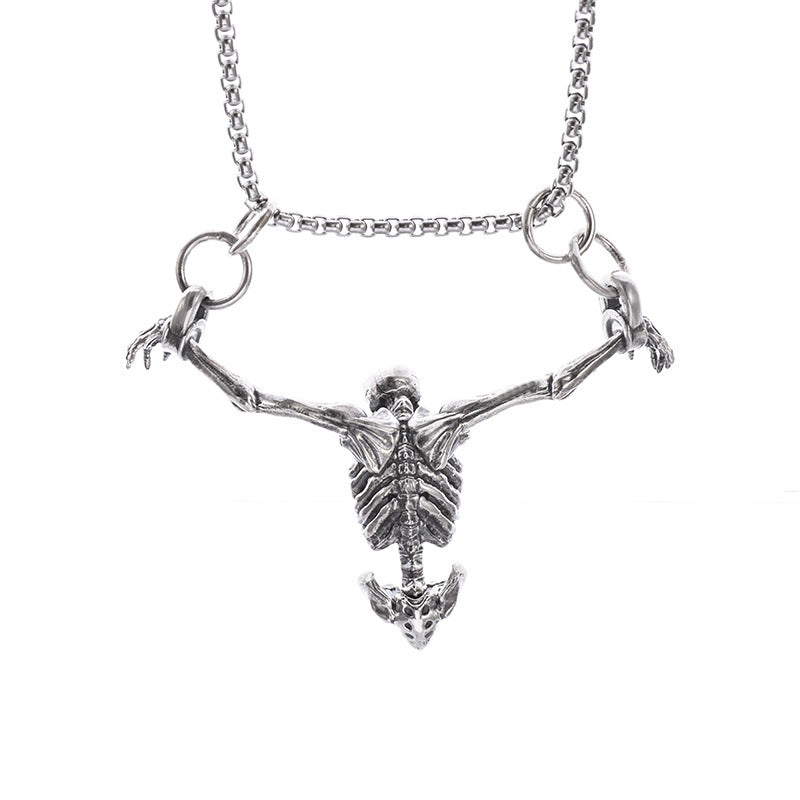 Crucified Skull Necklace