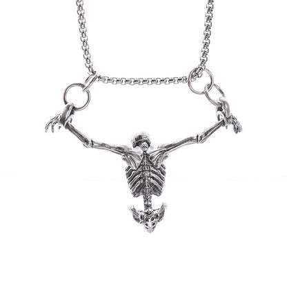 Crucified Skull Necklace