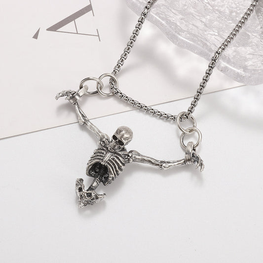 Crucified Skull Necklace